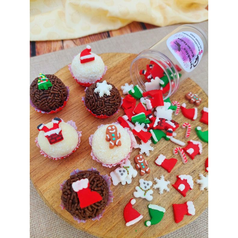 Mix Natal Sprinkles, Confeitos de Açúcar, Apliques Comestíveis