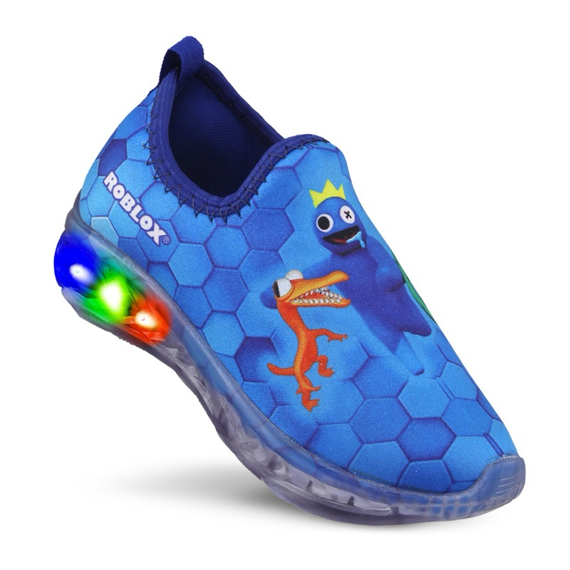 tênis infantil Azul Babão Roblox Led