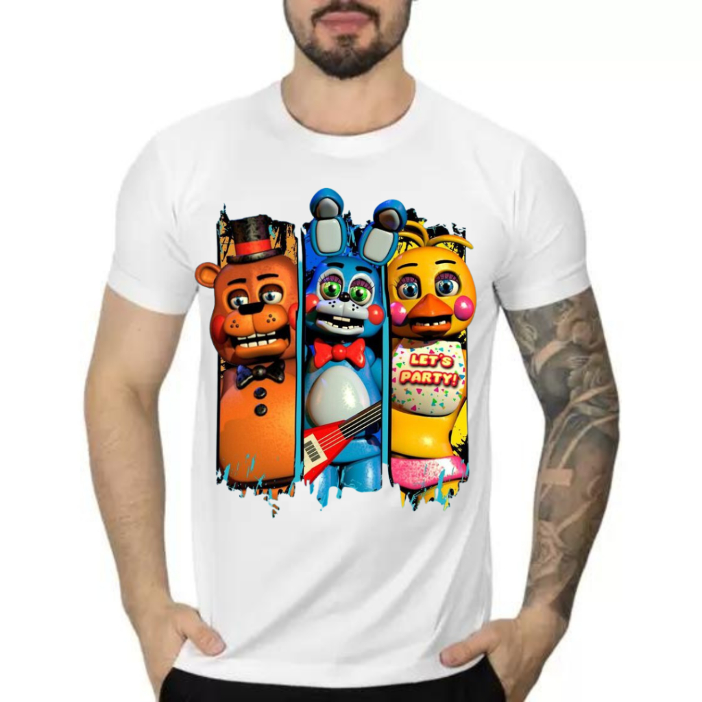 Game Five Nights at Freddy's Mangle Anime Black T-shirt Unisex Tee