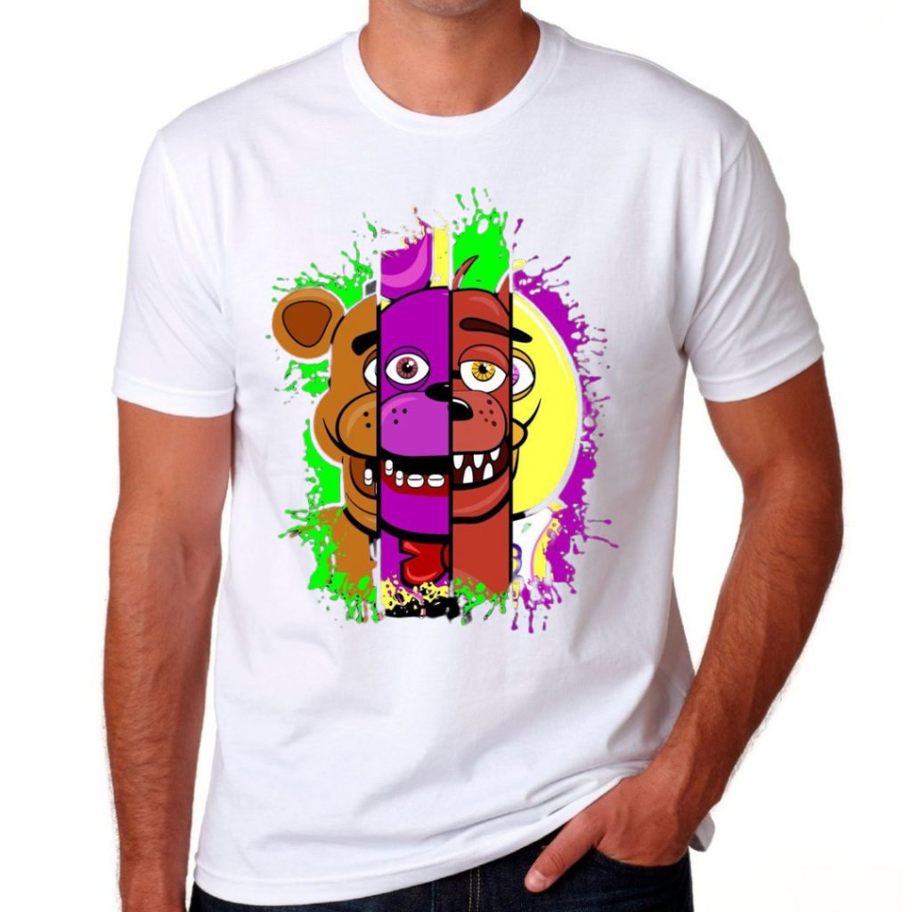 Camisa Infantil Five Night Freddy Pizza Fazbear 100% Algodão