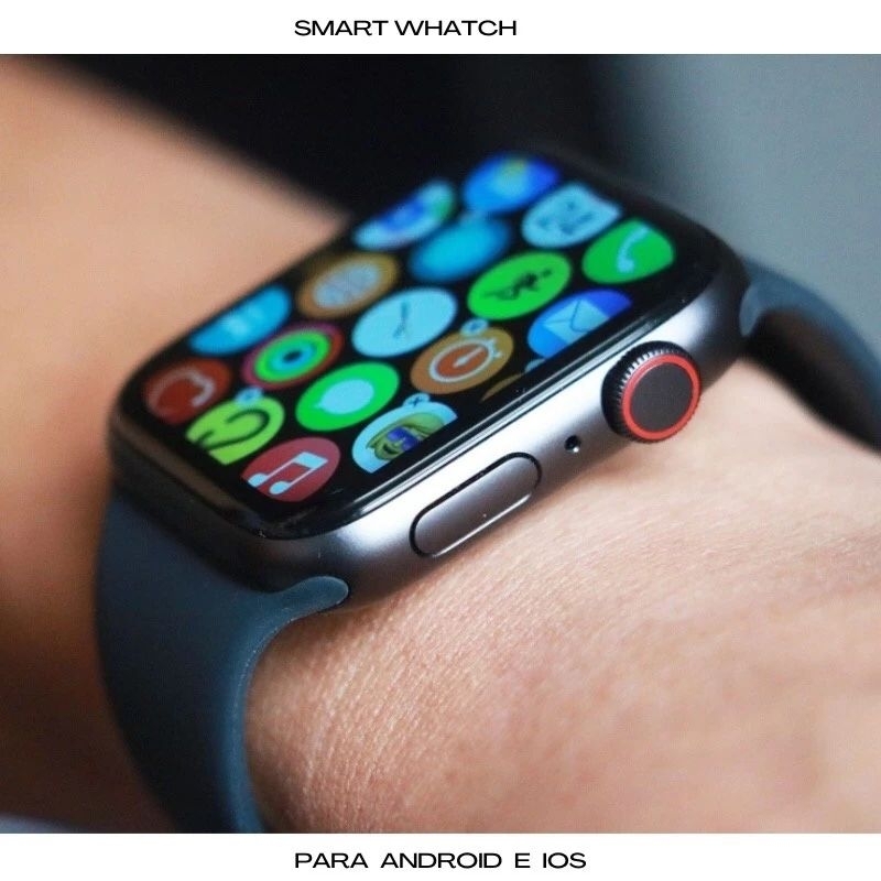 Relógio inteligente Smartwatch X8 Max série 9 sua foto na tela - Faz a Boa!