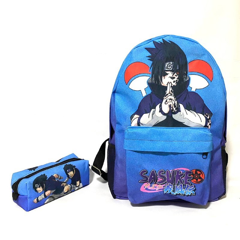 Kit Mochila + Estojo Akatsuki (naruto - Modelo Nuvens)