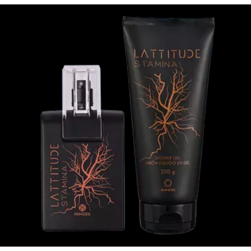 kit Hinode Perfume Masculino Lattitude Stamina sabonete liquido