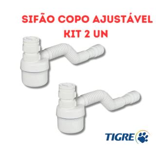Sifão Copo Ajustável 2 UN Tigre Sanfonado Cifão Lavatório Pia Cozinha Tanque