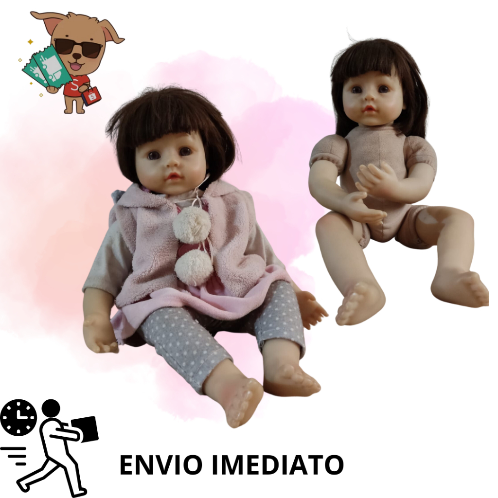 Boneca Bebê Reborn Silicone Olhos Castanhos Girafinha Ig-500