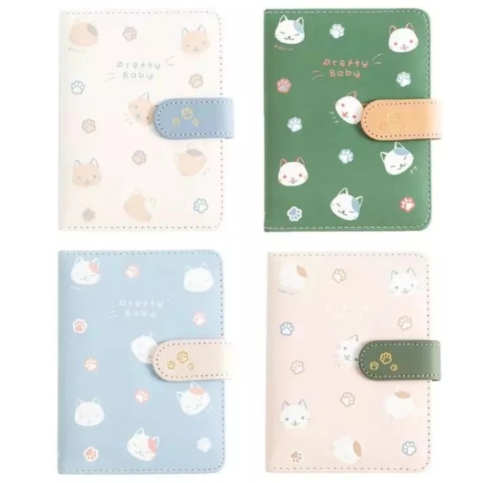 Caderno Gatinho Luxo Fofo Brochura Fecho Magnético Kawaii