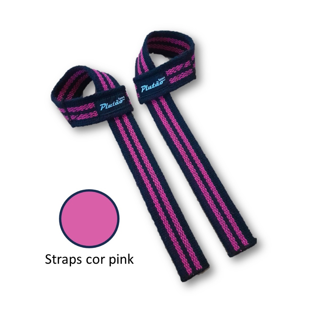 Tala Straps 100% Algodão para Musculação Modelo Feminino cor Pink