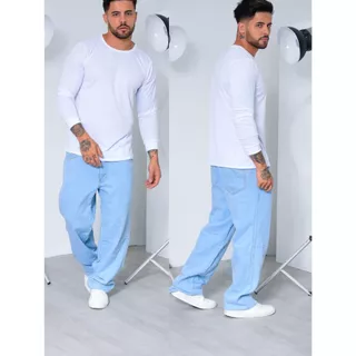 Calça Jeans Balão Boca Larga Estilosa Moda Masculina Dazzling 100 % Algodão- Estilo Mandrake