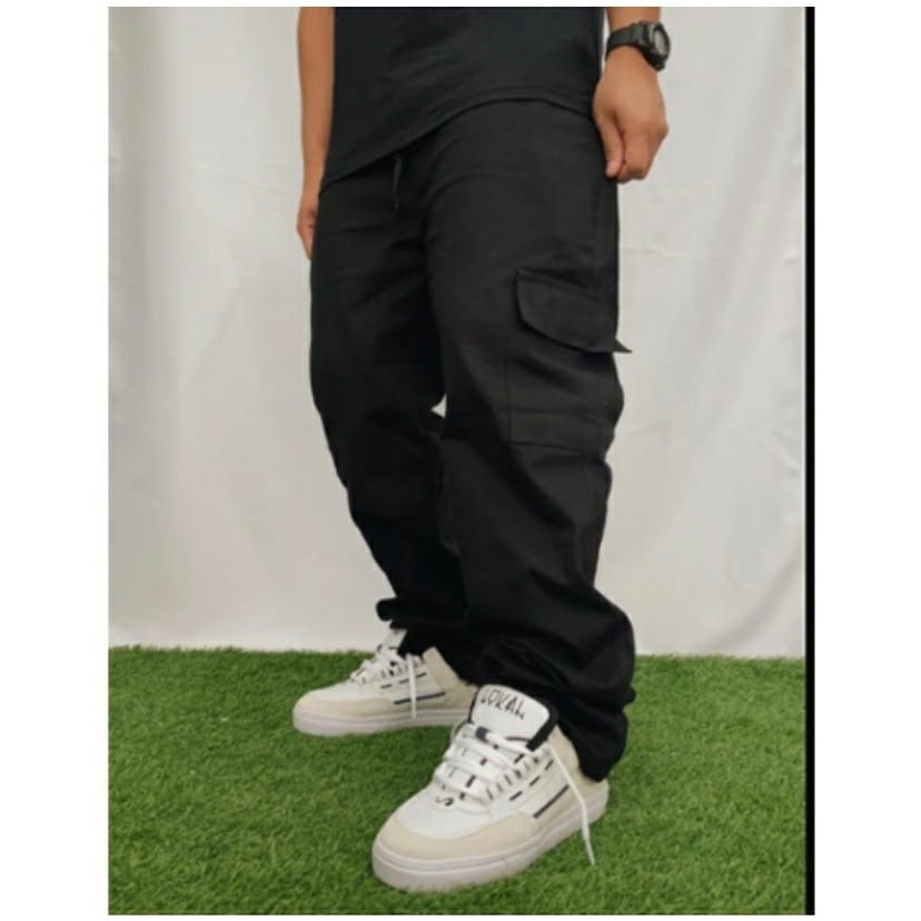 Calça Cargo Skate Caqui bege Preta Streetwear Larga Feminina Masculina  Unissex Casual Skatista 5 Bolsos Fechamento Cordão Moda