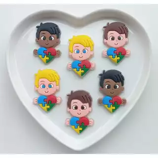 9Unidades Aplique Emborrachado Menino Autismo Laços Tiaras Artesanato DIY