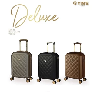 Mala Deluxe Preta com Dourado Para Viagem De Mão