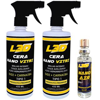 2 Ceras Cristalizadora L3D + 1 Aromatizante Spray Aroma Carro Novo