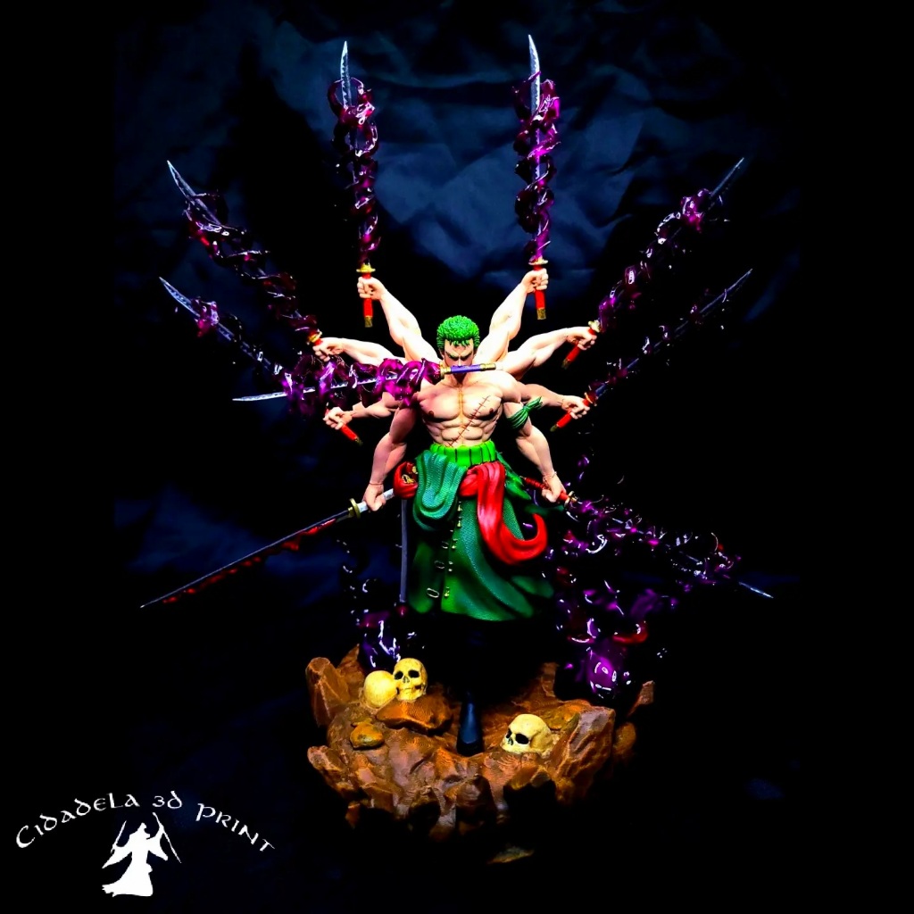 Action Figure do Zoro modo Asura modificado - One Piece