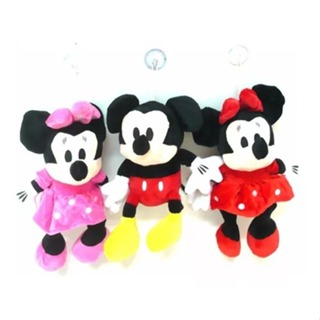 Kit 3 Boneco Pelúcia Mickey E Minnie Mouse 28cm Antialérgico