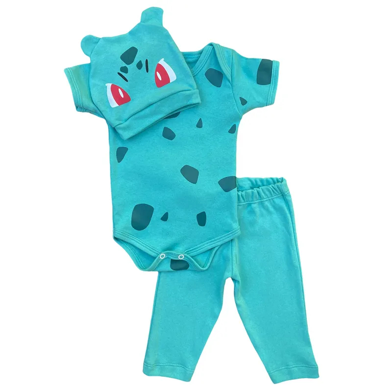 Kit Body e Calça Bebê Temático Mesversário Fantasia Pokemon Bulbassauro ...