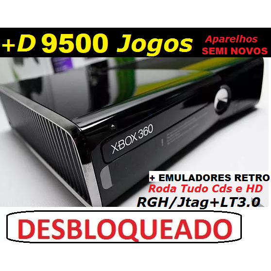 Xbox 360 Desbloqueado + 9500 Jogos a Escolha Top