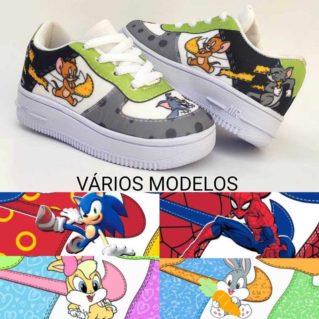 Tênis infantil vários modelos air sapatinho bebe personagem bebê sapatinho bebe criança baby feminino masculino unisex gato gatinho coelho coelhinho 20 21 22 23 24 25
