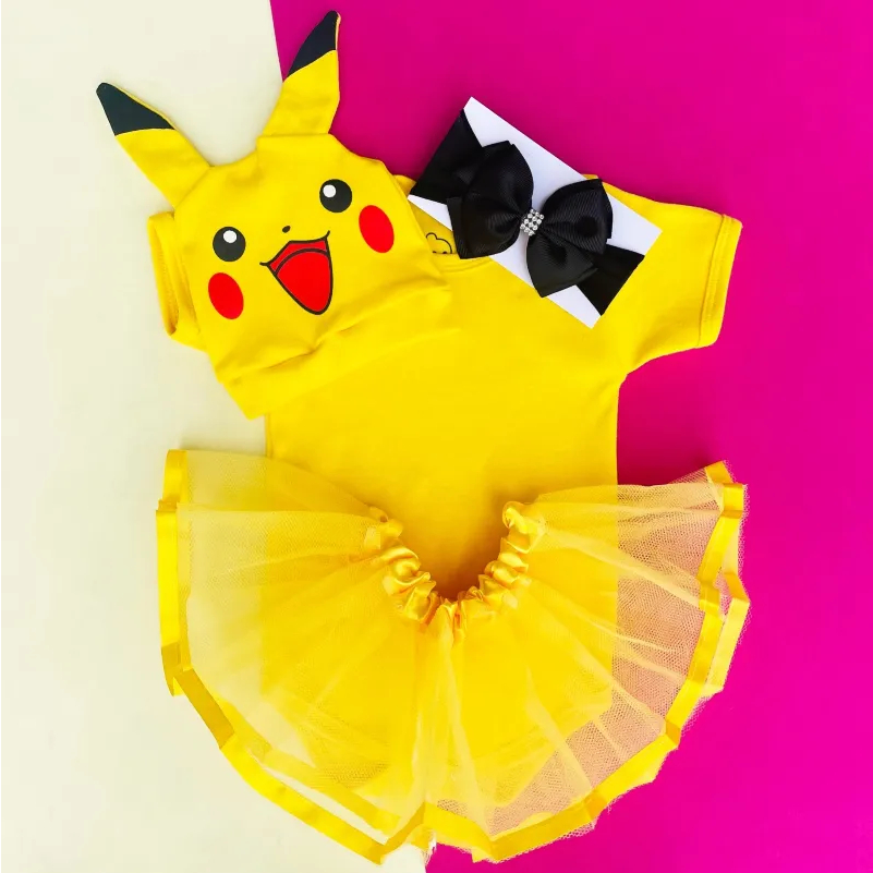 Fantasia Pikachu Infantil Pokemon Completa com Touca P 2 - 4 - Ri