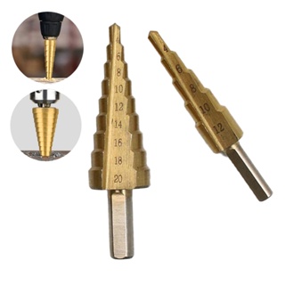 Broca Escalonada Aço Titanium Hss Cônica Metal Madeira Aluminio Cobre Latão Para Parafusadeira Furadeira
