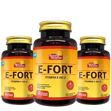 Vitamina E - 400 UI - E-Fort - Natural Weather – 60 Cápsulas Compre 2 ...