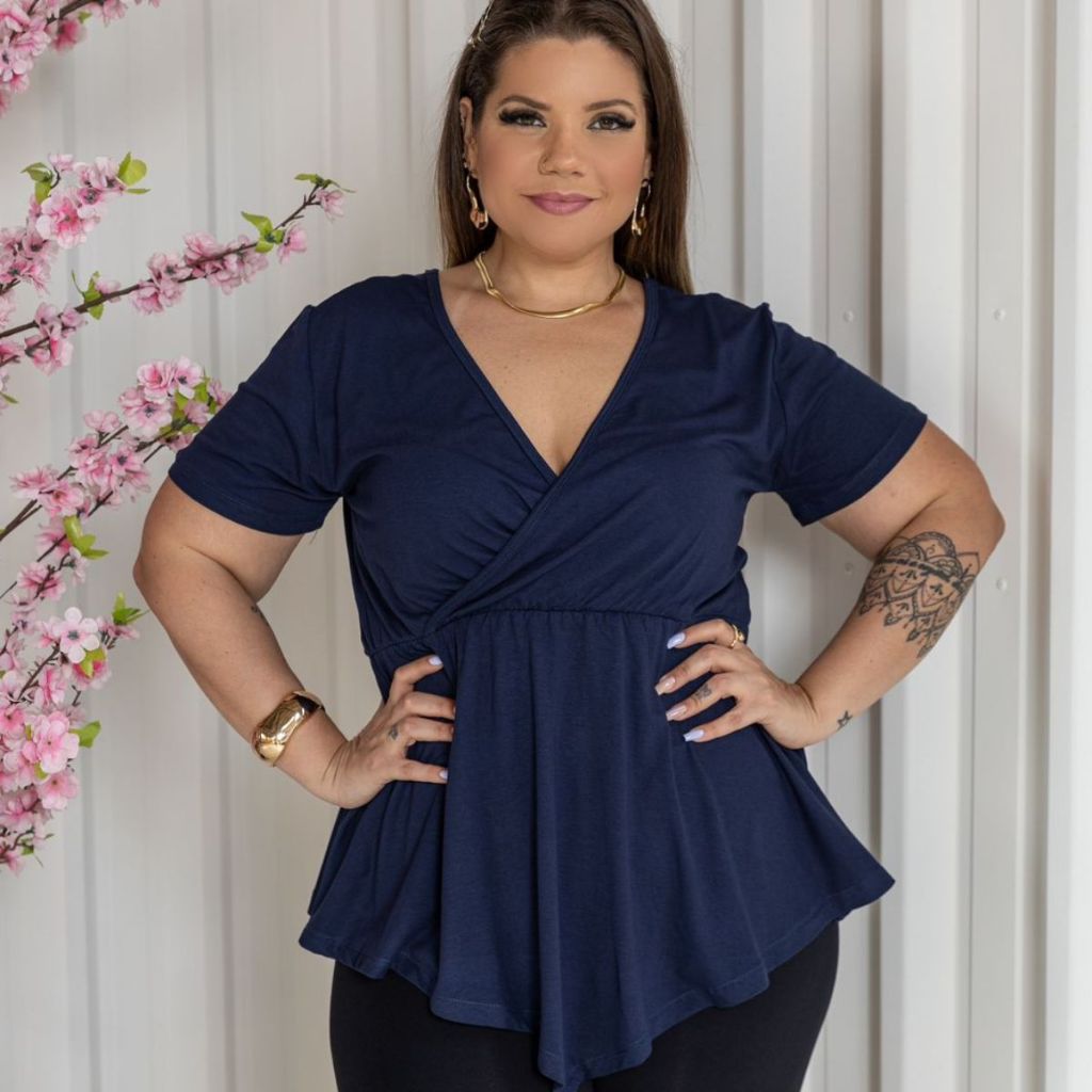 Blusa Feminina Moda Plus Size Casual Estilo Batinha