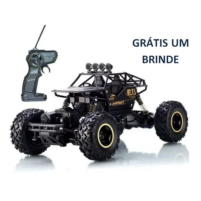 Carrinho 4x4 Metal Crawler Rc 2.4 Monster Truck PRETO P. entrega + BRINDE