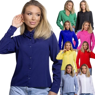 Camisa Feminina Blusa Social Manga Longa Camisete Colarinho Americano Perfeita Para Uniforme