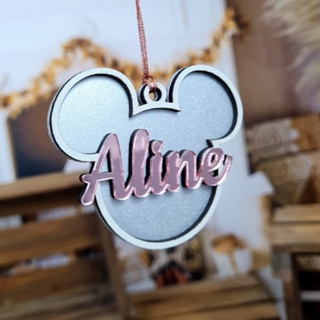 Bolinha de Natal Personalizada em Acrílico Mickey Disney