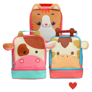 Mochila Lancheira Térmica Escolar Infantil Costas Passeio Creche Excursão Clio Pets Zoo Bichinhos Animais 3D Volta as Aulas 2024