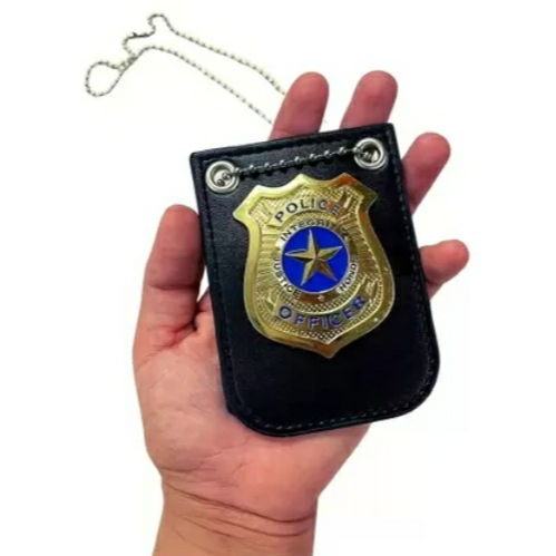 Colar Fantasia Policial Distintivo Brinquedo Cosplay