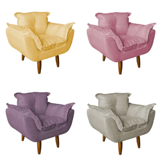 INFANTIL - Poltrona Opala Opalinha Para Decoração Quarto de Crianças Suede
