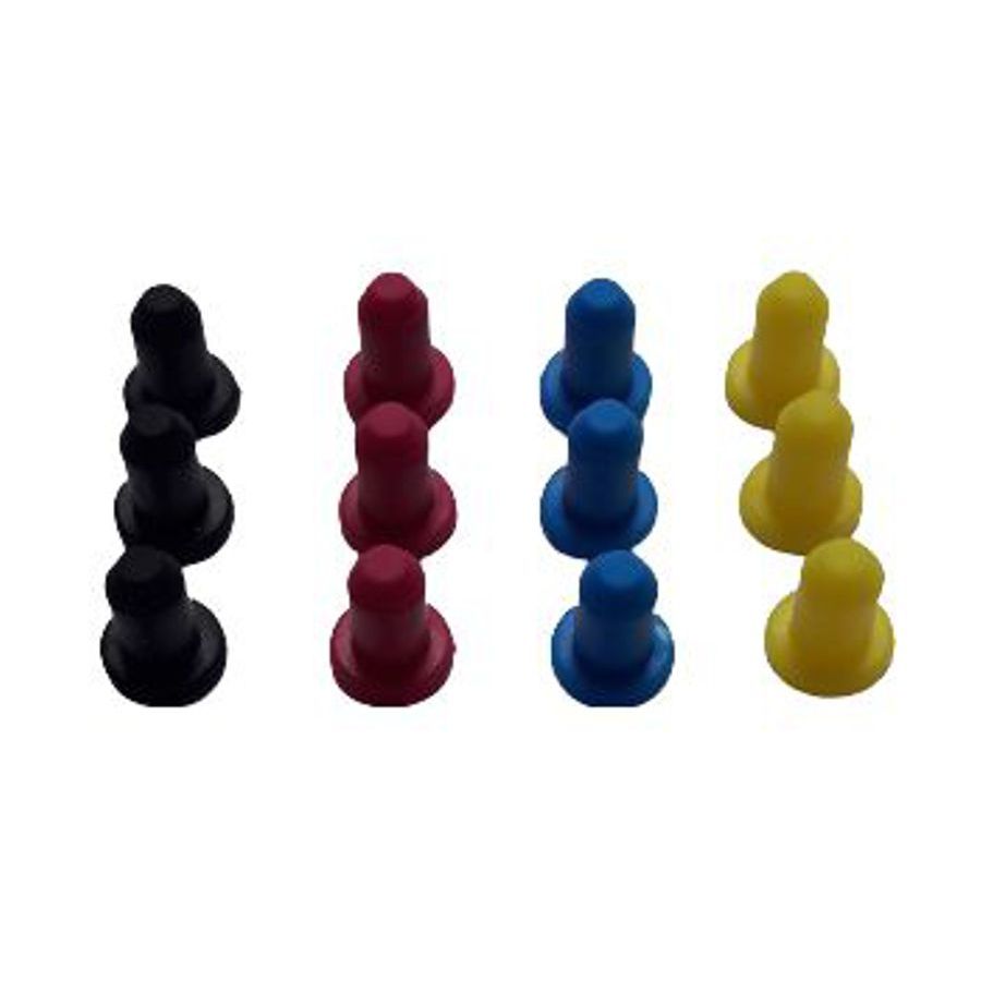 12 Tampao colorido p/ bulk ink impressora jato de tinta (CMYK)