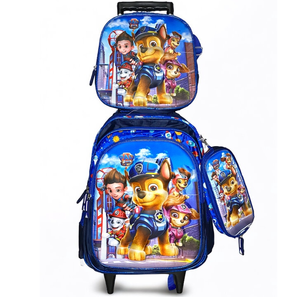 Mochila Escolar Patrulha Canina 3D - Kit Lancheira E Estojo | Shopee Brasil