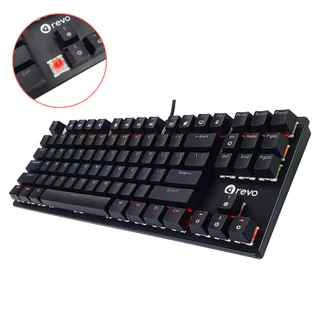 Teclado Mecânico Gamer TKL 87 Teclas Switch Red Iluminação RGB LED Com fio USB Hyperion Revo Preto