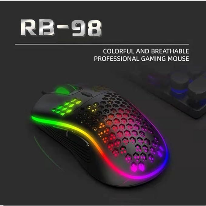 Mouse Gamer Extremamente Preciso para jogos de FPS com 7 estagios de DPI Até 7200 6 botões RGB com 12 modos de luz Confortável e Leve botões com chip Para melhorar a precisão do clique