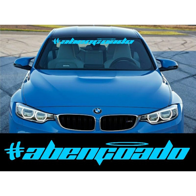 Adesivo Abençoado Grande Para-brisa (Mod 02 azul) - Adesivos Carro ...
