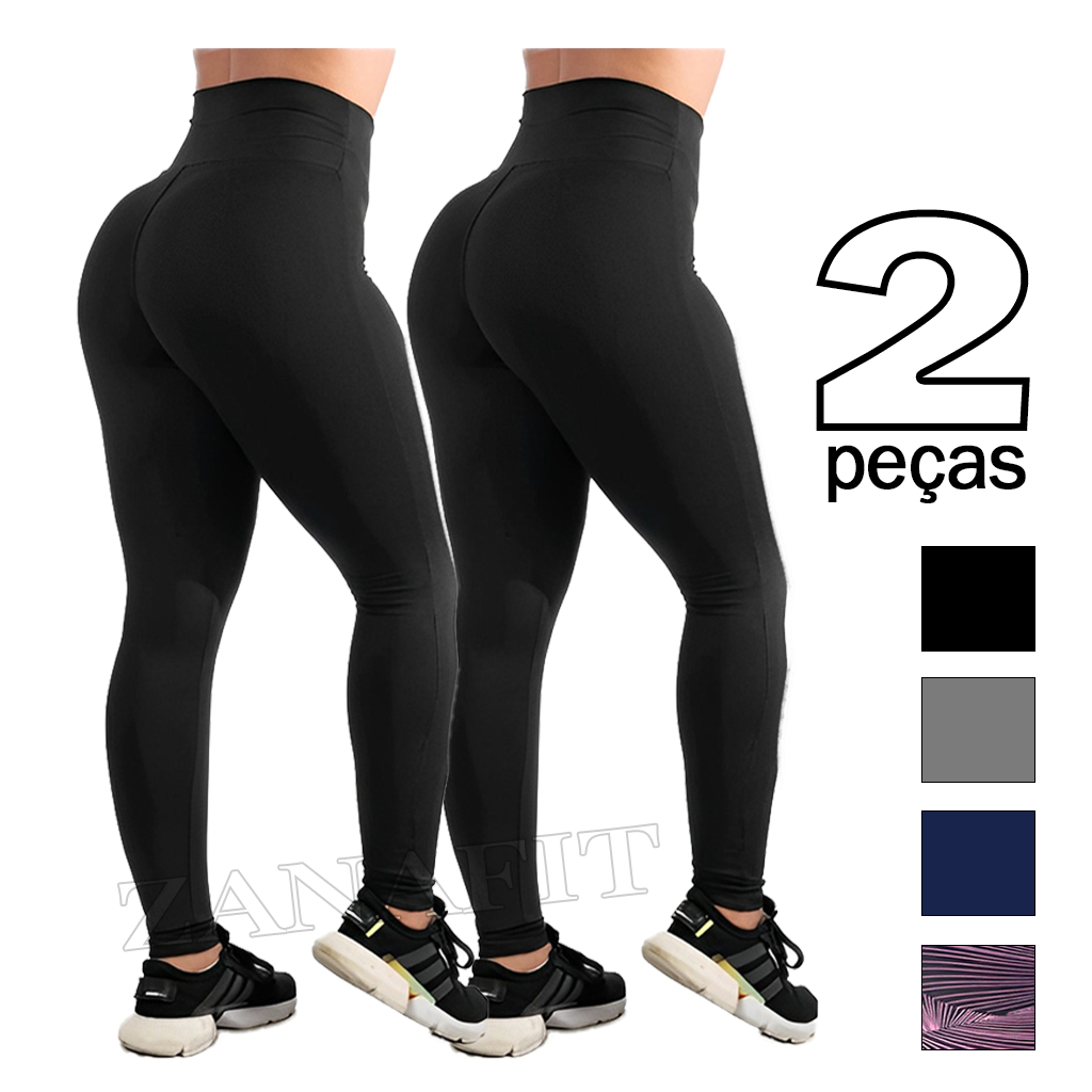 Calça Legging Premium Fake Emita Jeans Black Detalhada Tendencia