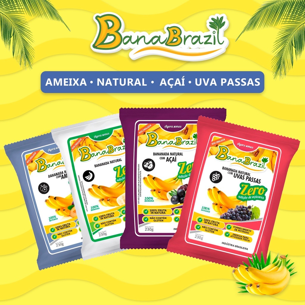 Doce de banana 100% Natural BanaBrazil 10 unidades 230g em