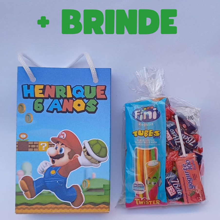 SACOLINHAS PERSONALIZADAS SUPER MARIO + KITS DOCES SURPRESA (FAZEMOS ...