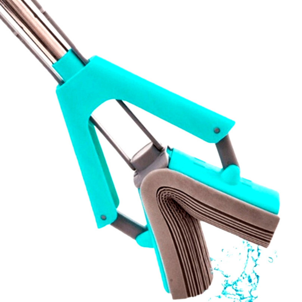 Mop Fácil Dobrável com Espuma Absorvente e simplifique suas tarefas de limpeza doméstica.praticidade e eficiência