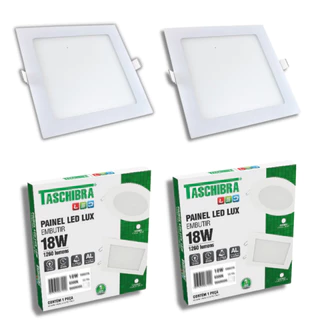 Kit 2 Painel Plafon Led Quadrado Embutir 18w Lux 6500K 4000K 3000K Taschibra Bivolt