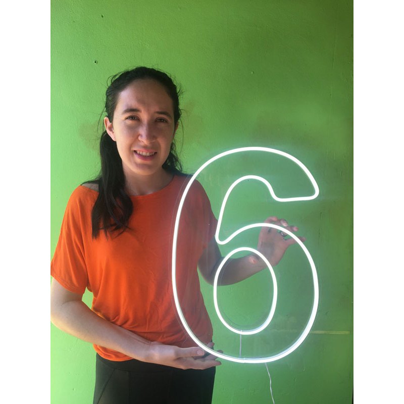 Numero 6 led neon festas 50cm alt | Shopee Brasil
