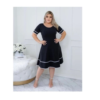 Vestido Elegante Rodado Saia Rodada Moda Evangelica Midi Godê Plus Size