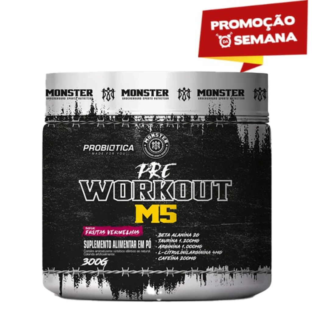 Pré Treino Probiotica M5 Monster Linha Premium 300g