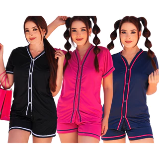 Pijama Feminino com Abertura de Botões/ Pijama Feminino Curto Aberto/ Pijama Feminino Amamentação