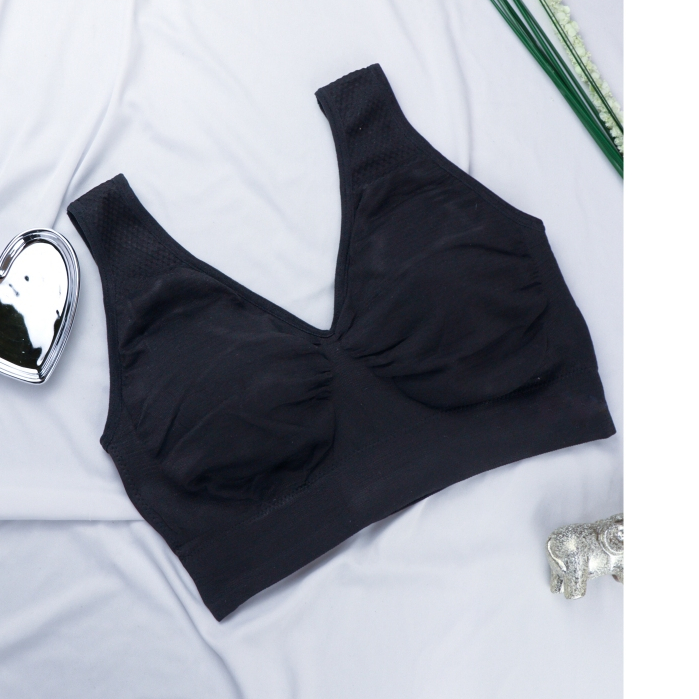 Kit com 2 Sutiãs top regata com bojo (CORES E/OU ESTAMPA SORTIDAS/ALEATÓRIA)