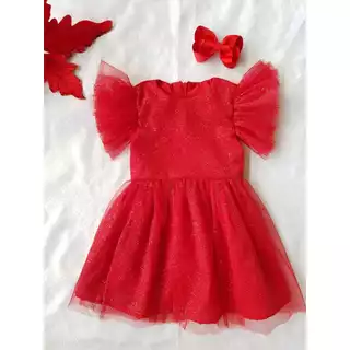 Vestido Vermelho Bebê Menina Infantil