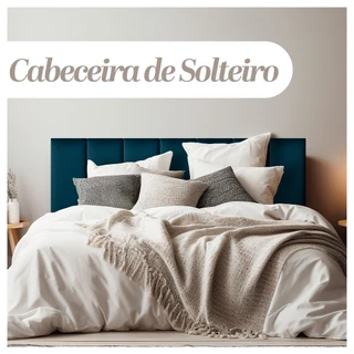 Cabeceira Estofada Cama Solteiro 60x100cm (5 Módulos de 60x20cm) Placa Adesiva Estofada