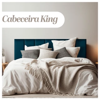 Cabeceira Estofada Cama King 60x200cm (10 Módulos de 60x20cm) Placa Adesiva Estofada