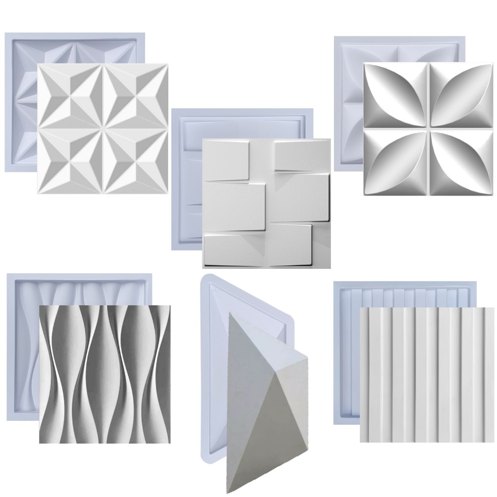 Kit 6 Formas Molde pra Gesso 3D e Cimento ABS